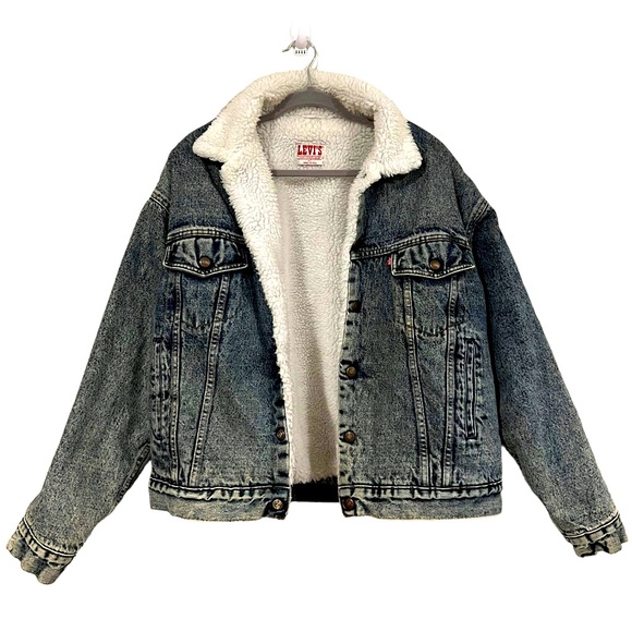 Levi's Other - Levi’s Vintage 80’s Sherpa Lined Acid Wash Denim Jacket